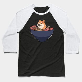 Canine Cuisine: Doge in a Bowl of Ramen Baseball T-Shirt